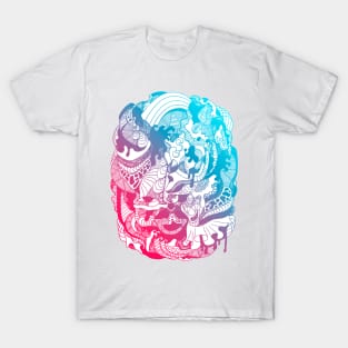 Dual Color Abstract Wave of Thoughts No 2 T-Shirt